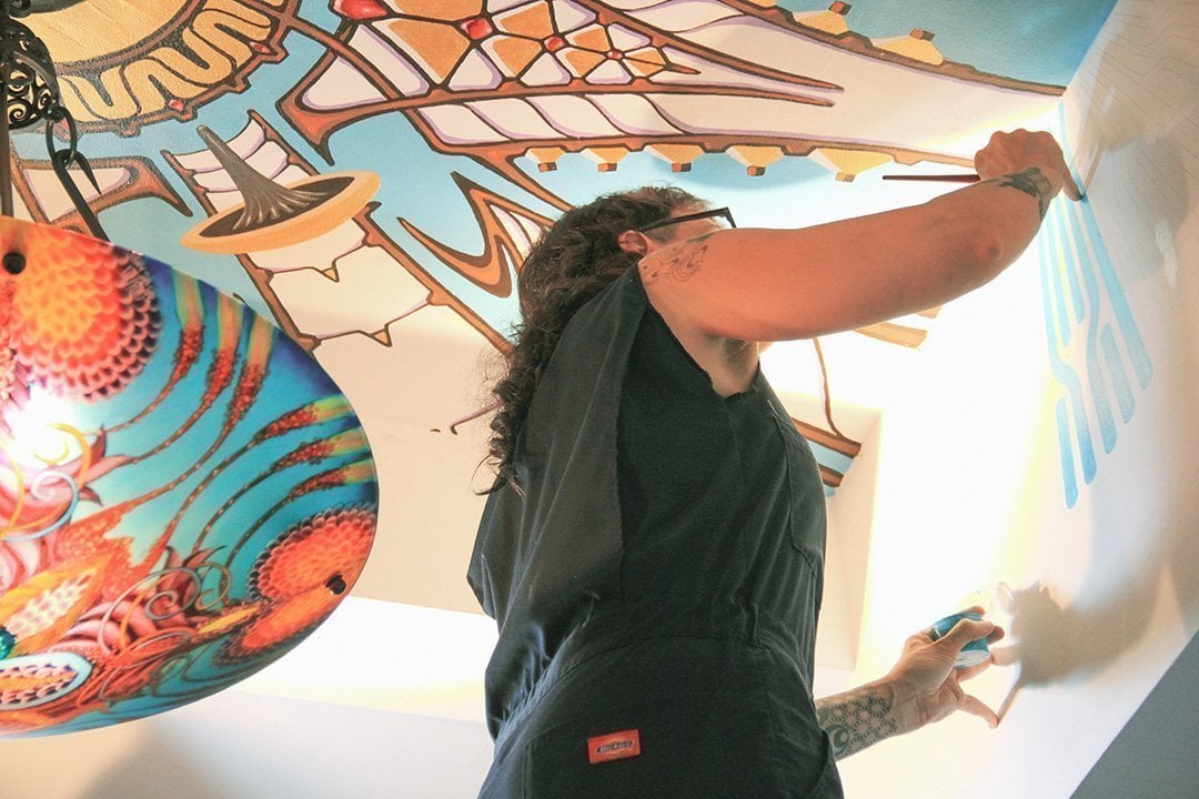 Vibrata Chromodoris painting Mushroom Cafe mural