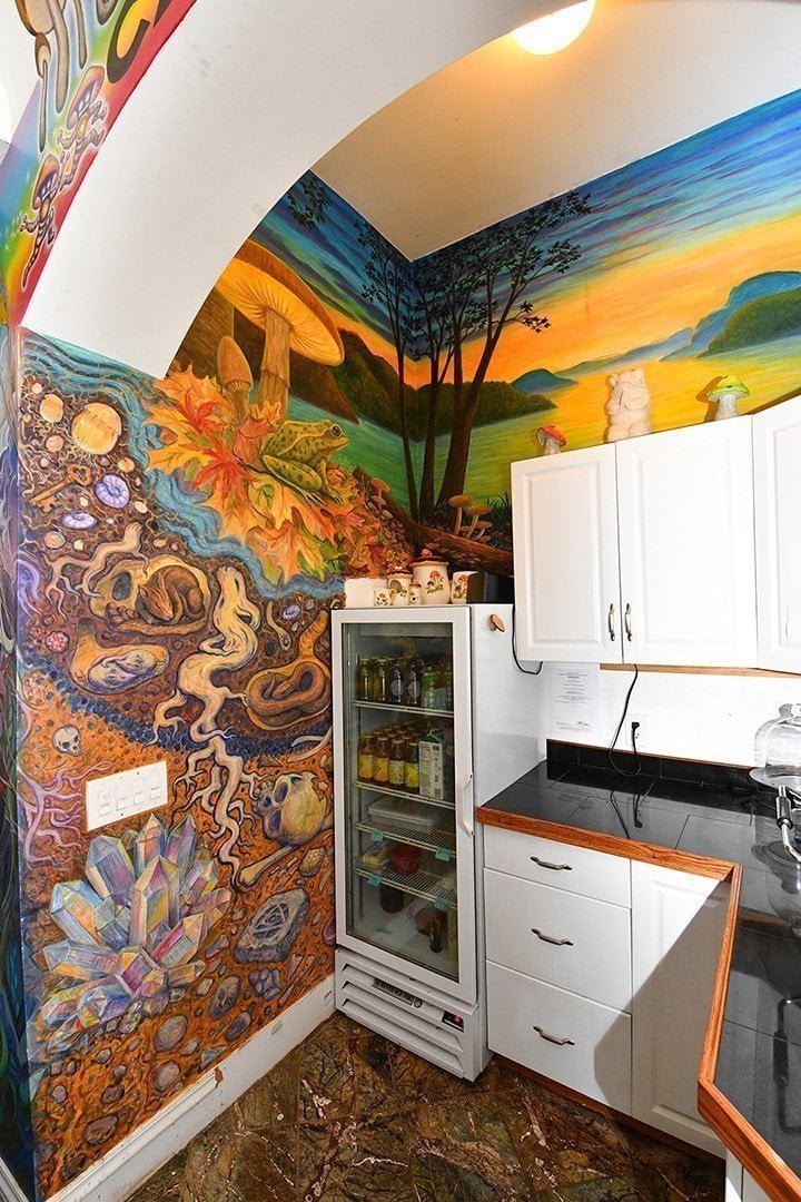 Mushroom Cafe mural by Mark Henson